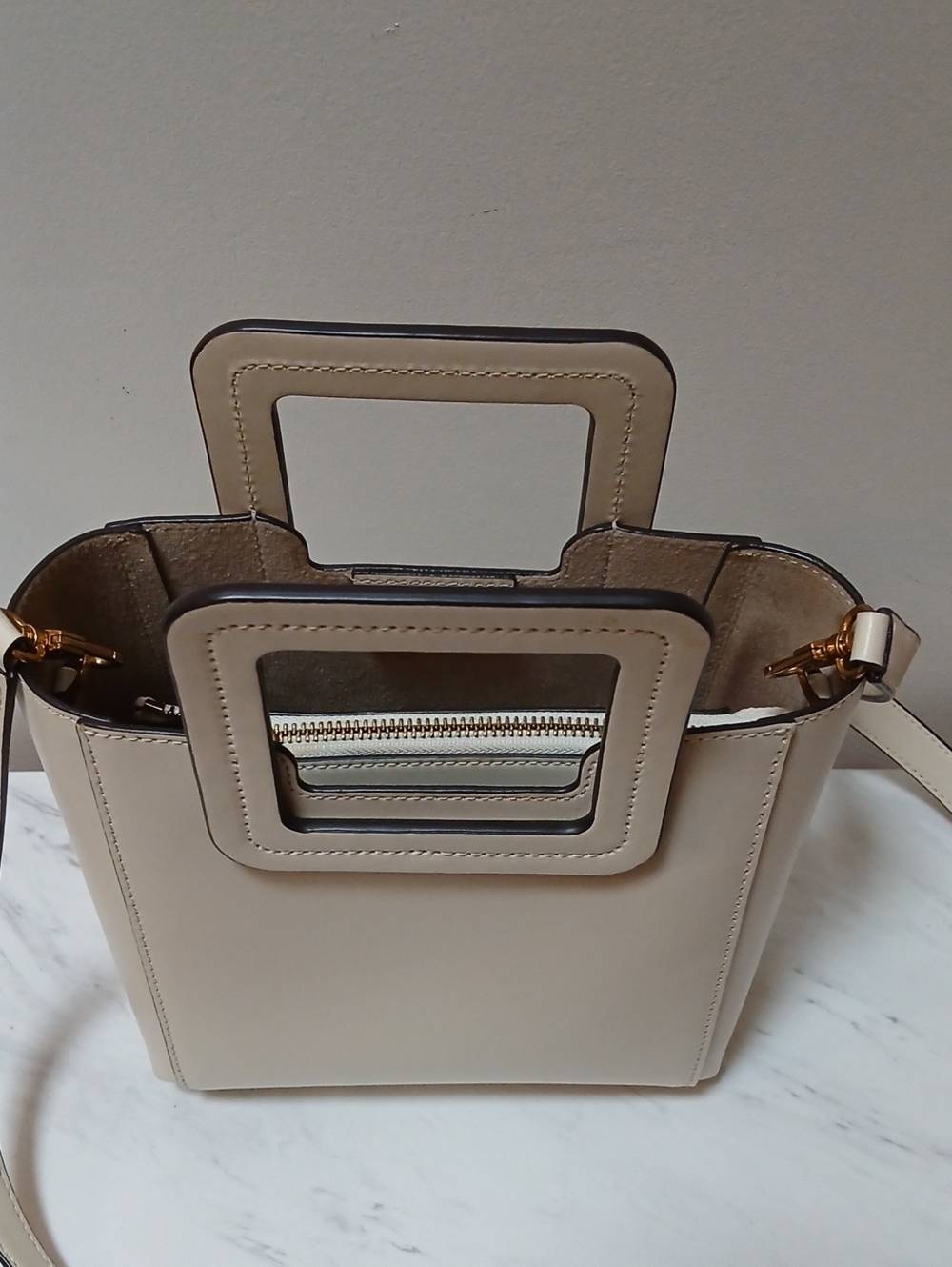 STAUD Mini Shirley Leather Bag Tote Crossbody